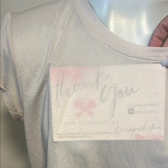 ZYIA Silk Pearl/Cream Elegant Women's Short Sleeve Top - Picture 5 of 5